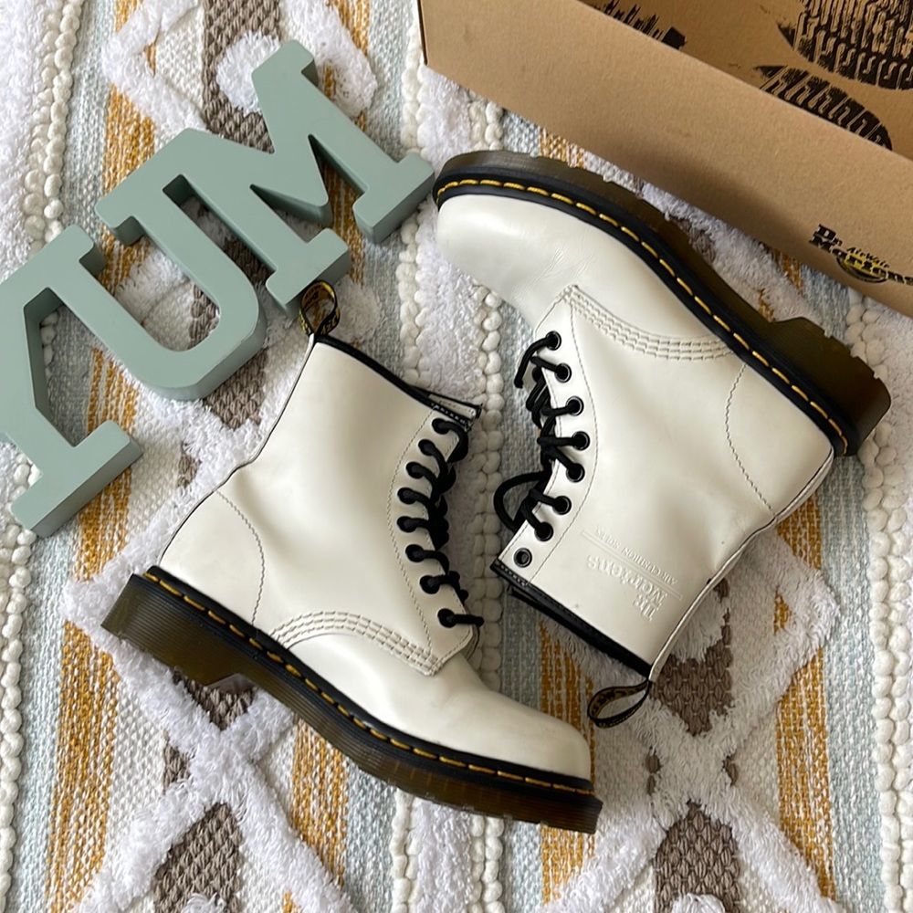 Dr. Martens white 1460 boots